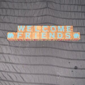 Wooden Welcome Friends Blocks